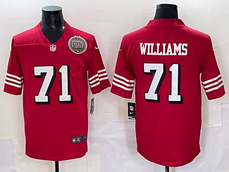 Men San Francisco 49ers #71 Williams red 2025 Nike Limited NFL Jersey 14->san francisco 49ers->NFL Jersey